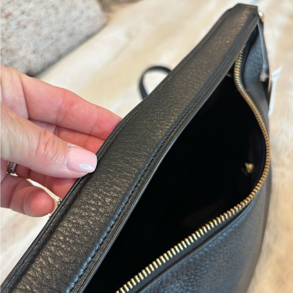 Coach “Celeste” Black Pebbled Leather Shoulder Bag with Gold Hardware - Picture 3 of 13